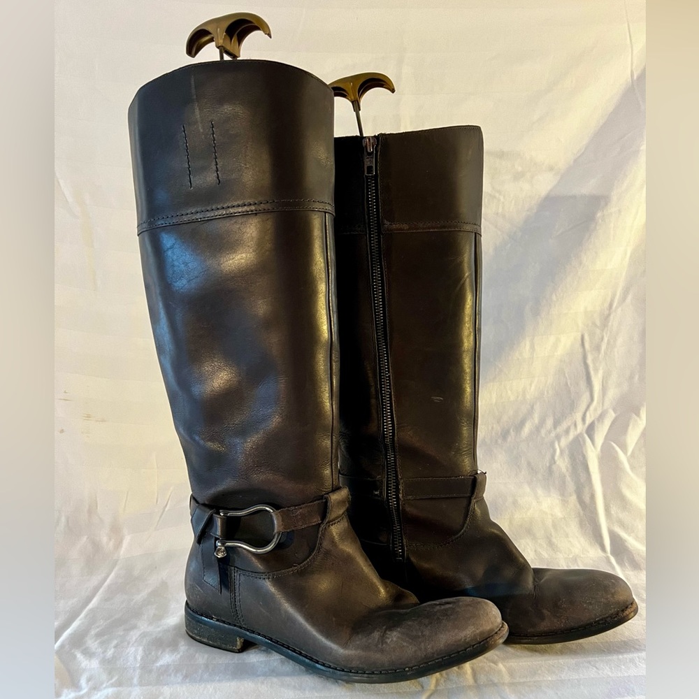 Tall Grey all Weather Leather Sperry Boots with Shackle detail, SZ 7.5